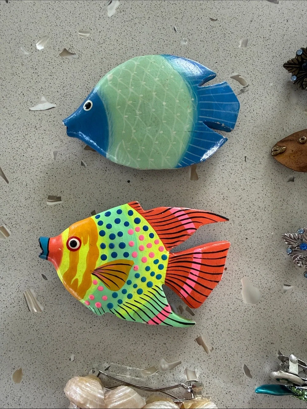 Colorful Ocean Fish, Dolphin, Seashell Starfish, Bonefish, Skull Hair Clips